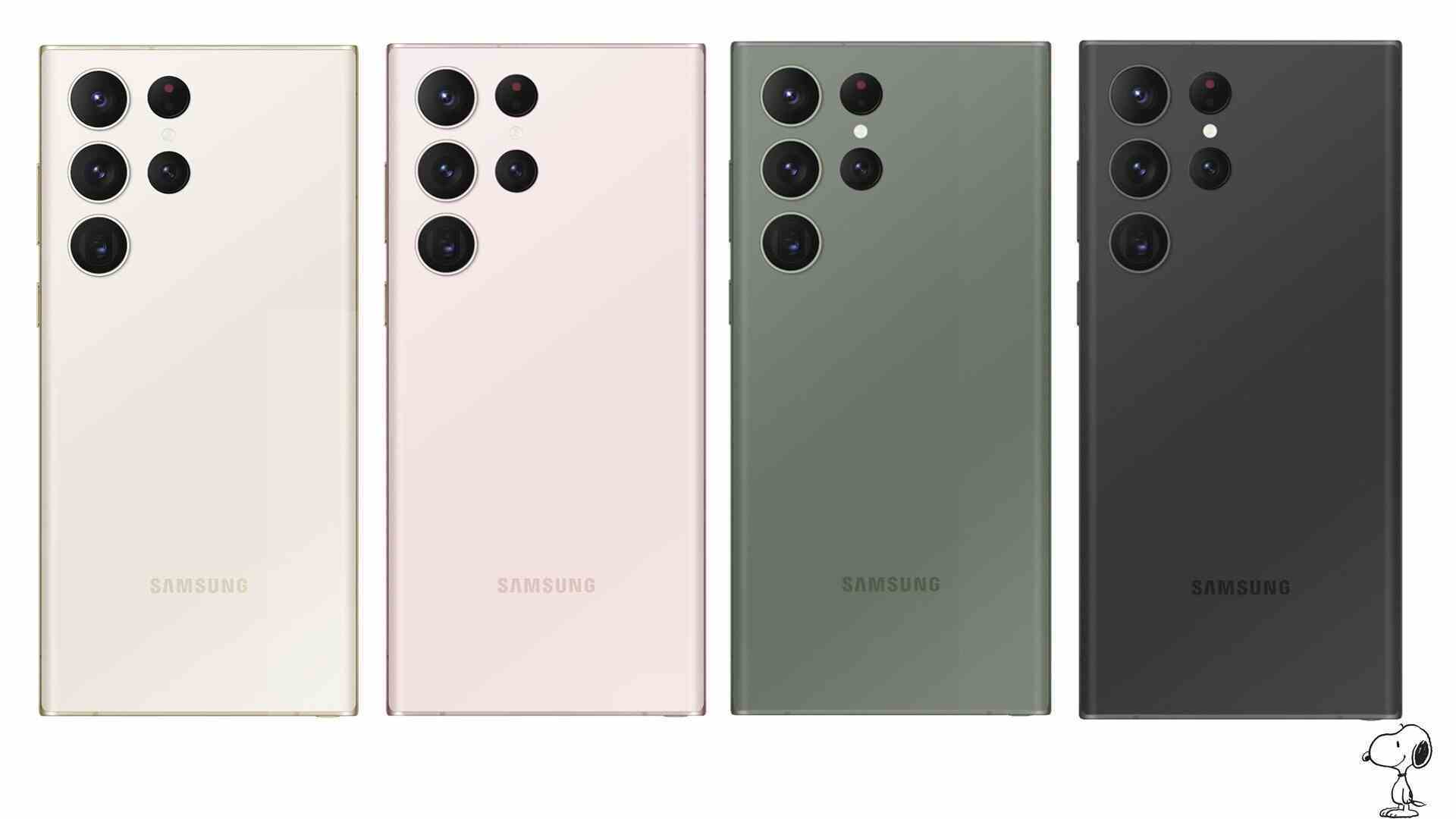 Galaxy S23 Ultra renkleri - Yeni resimler, Galaxy S23 serisi için tüm renk seçeneklerini gösterir