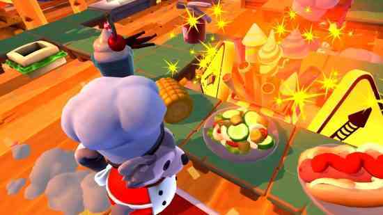 Fall Guys benzeri oyunlar: sevimli bir rakun şefi Overcooked 2'de renkli bir yemek pişiriyor