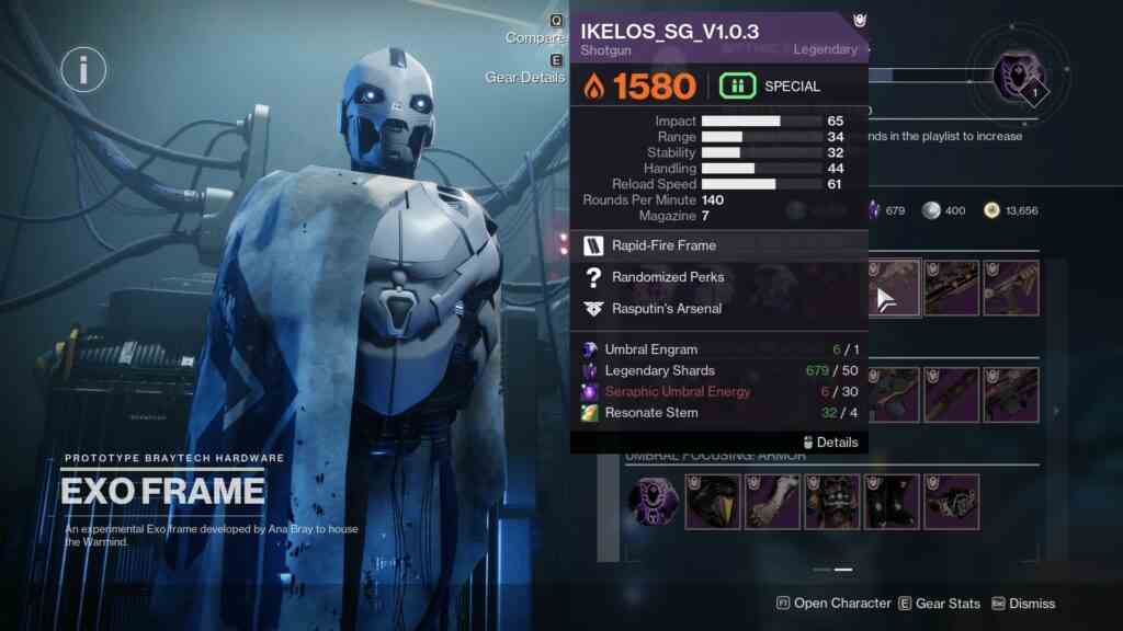 HELM'de Exo Çerçevesinde Destiny 2 Ikelos Av Tüfeği