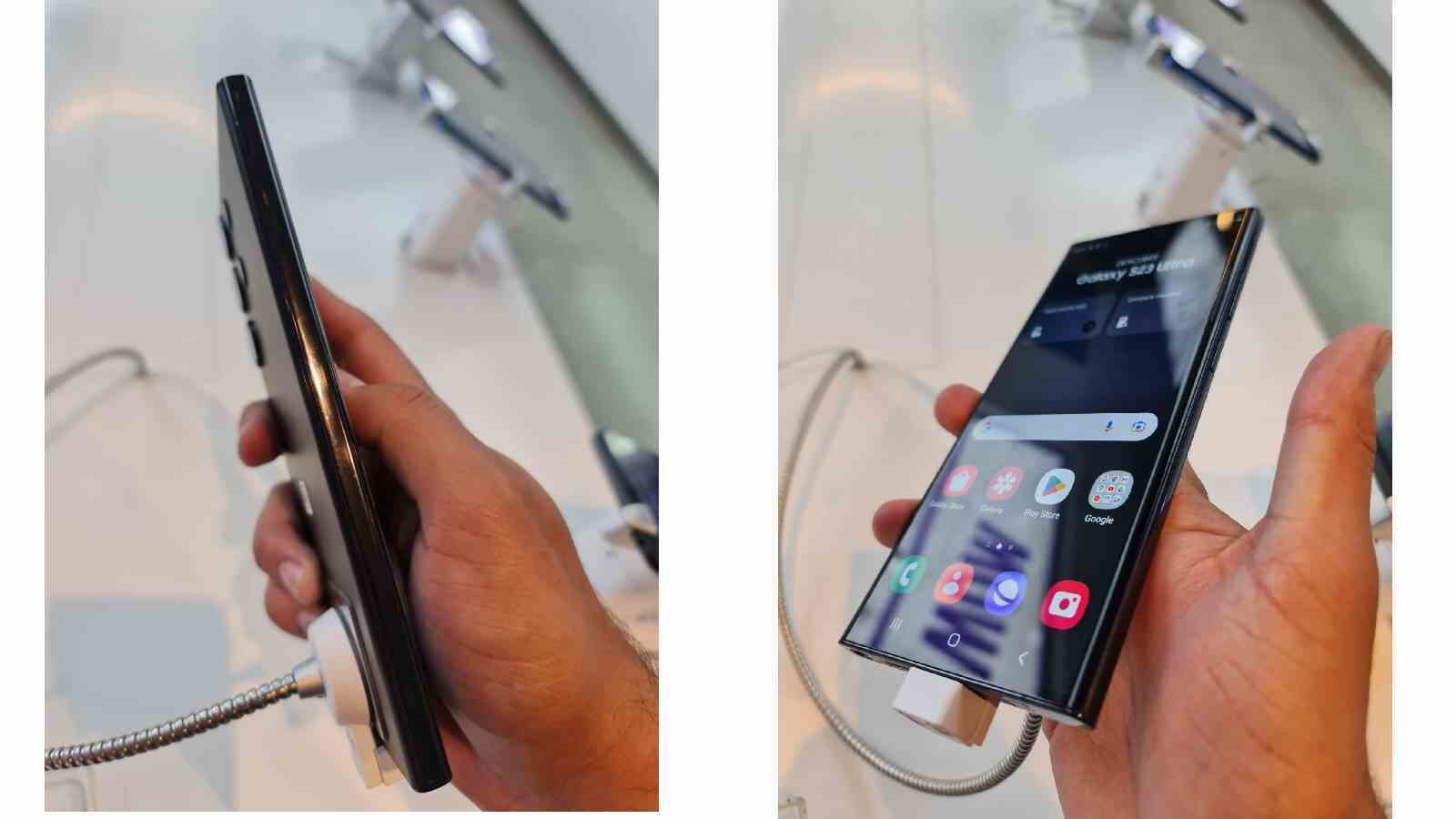 Galaxy S23 serisi zaten Şili'de sergileniyor - Uygulamalı Galaxy S23 görüntüleri, telefonları tüm görkemiyle gösteriyor