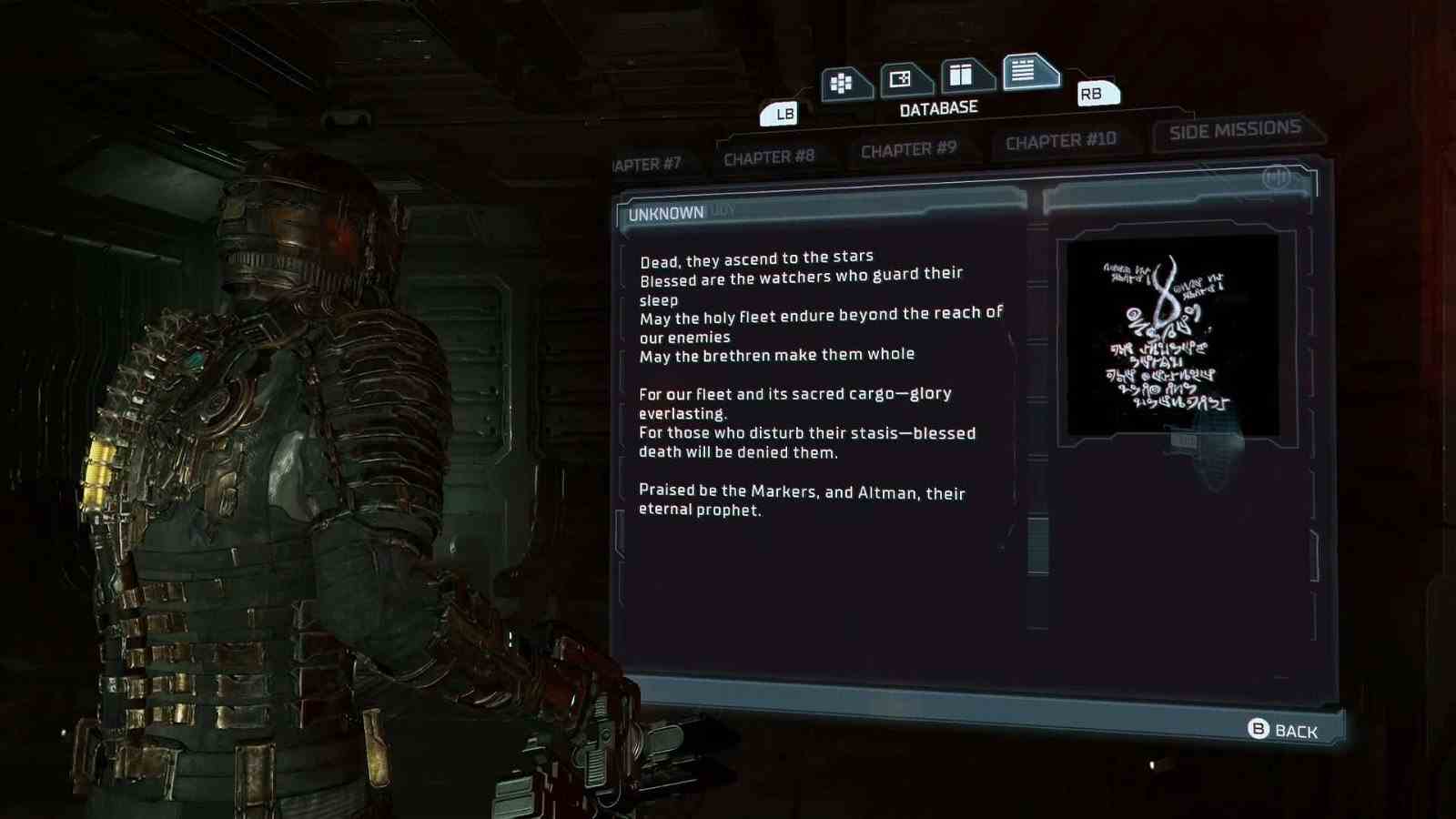 Dead Space Remake Bilinmeyen metin günlüğü