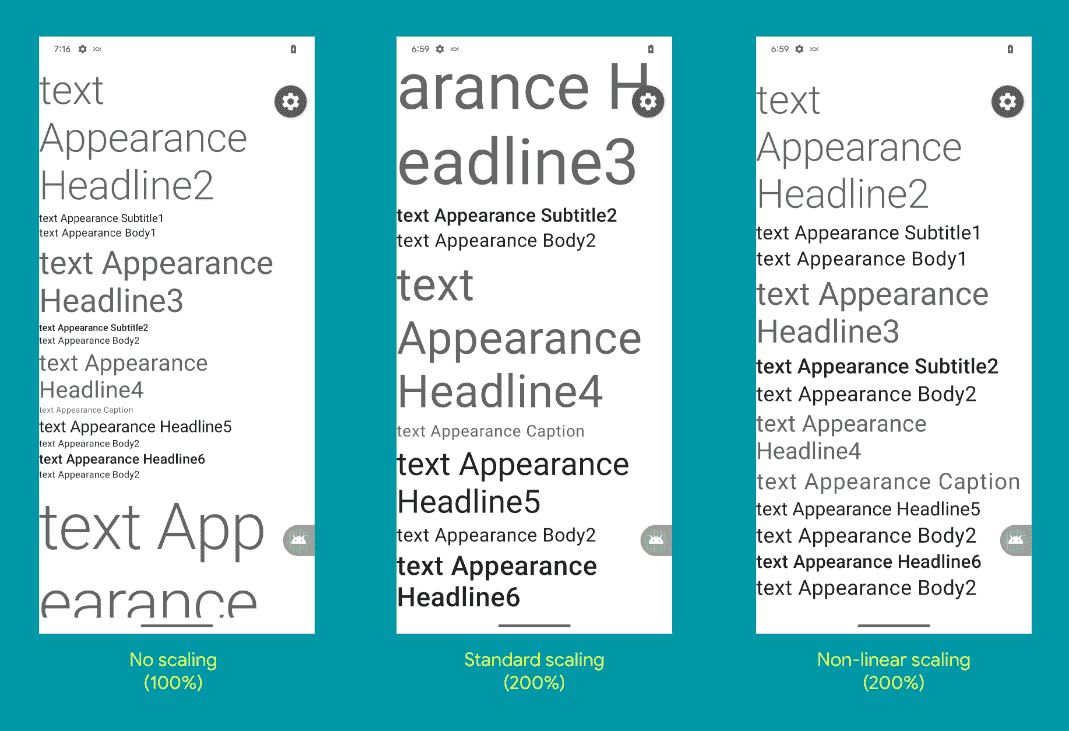 android 14: yazı tipi ölçeklendirme örneği