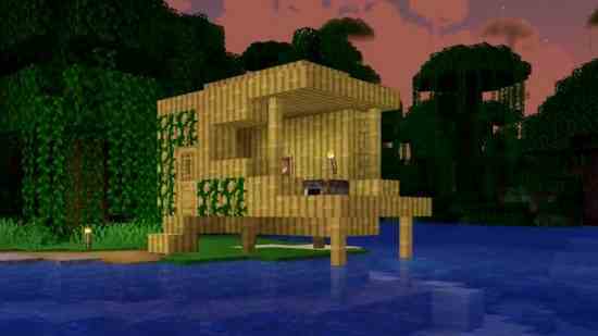 Minecraft bambu ahşap: ormanda bambu ahşap bina