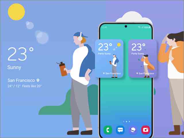 One UI 5.1 Dynamic Weather widget'ı - Samsung'un One UI 5.1 güncellemesi şimdi milyonlarca Galaxy telefona yayılıyor