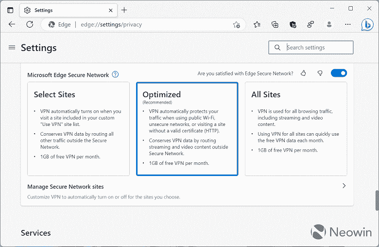 Microsoft Edge kullanıcıları ücretsiz yerleşik VPN'e sahip olur