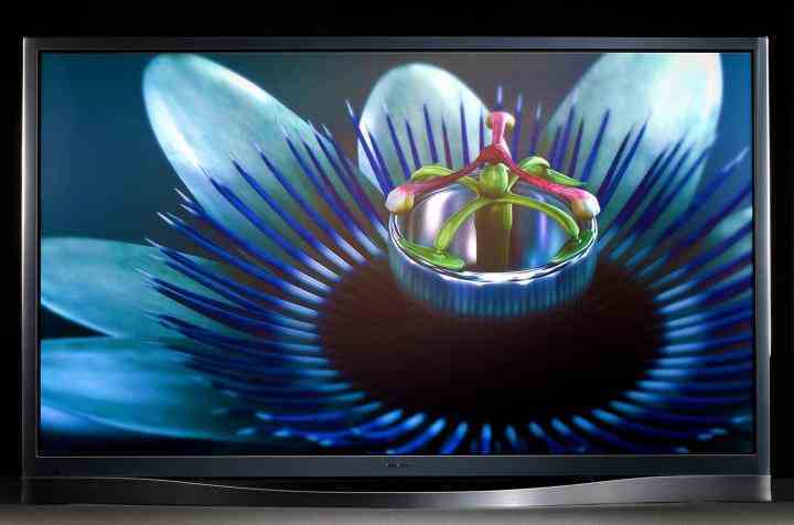 Samsung PN60F8500 Plazma TV'de bir çiçeğin merkezinin yakından görünümü.  ön ana