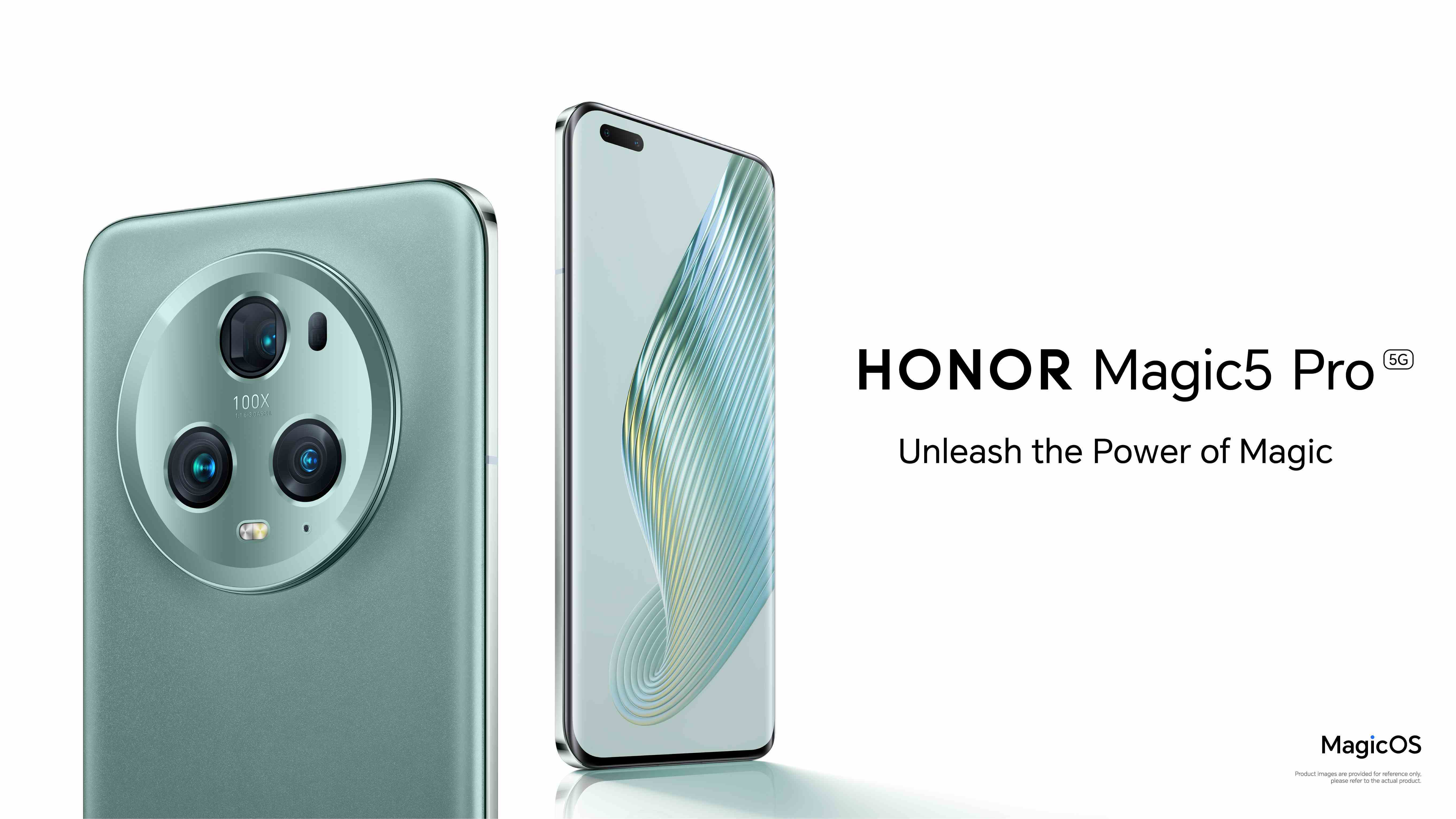 HONOR Magic5 Pro'nun ön ve arka tarafları