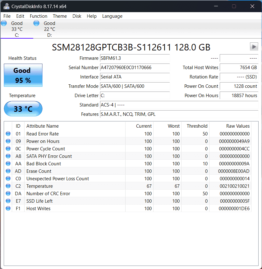 Windows'ta SSD Sağlığı