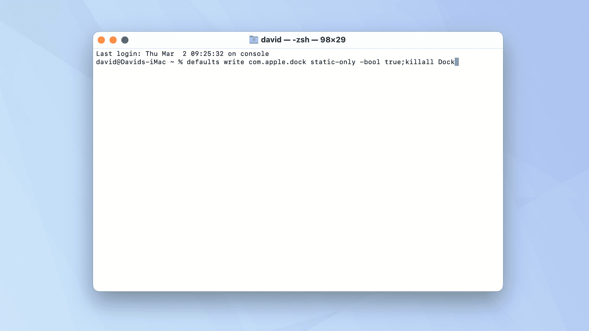 macOS Terminal komutları