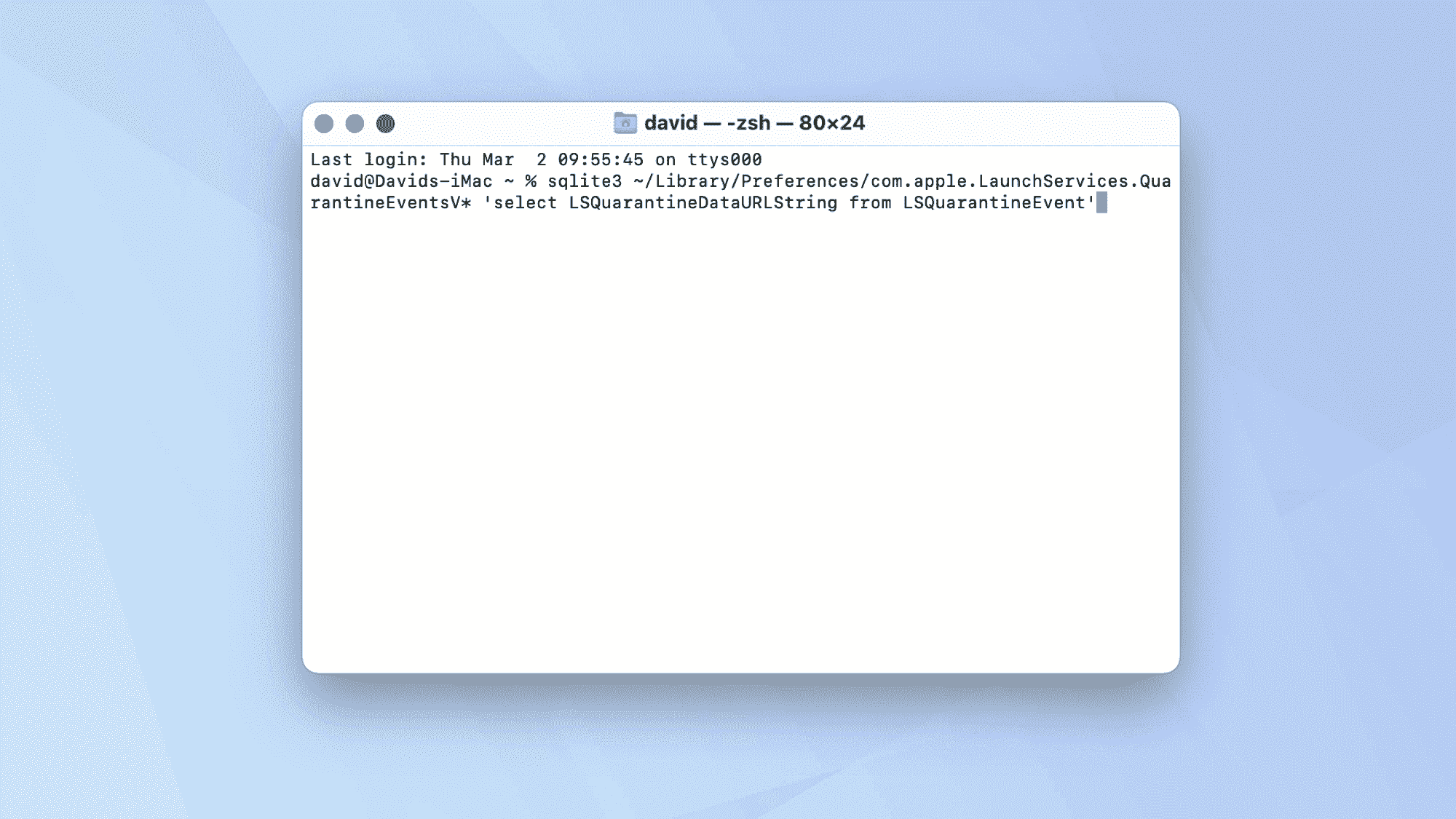 macOS Terminal komutları