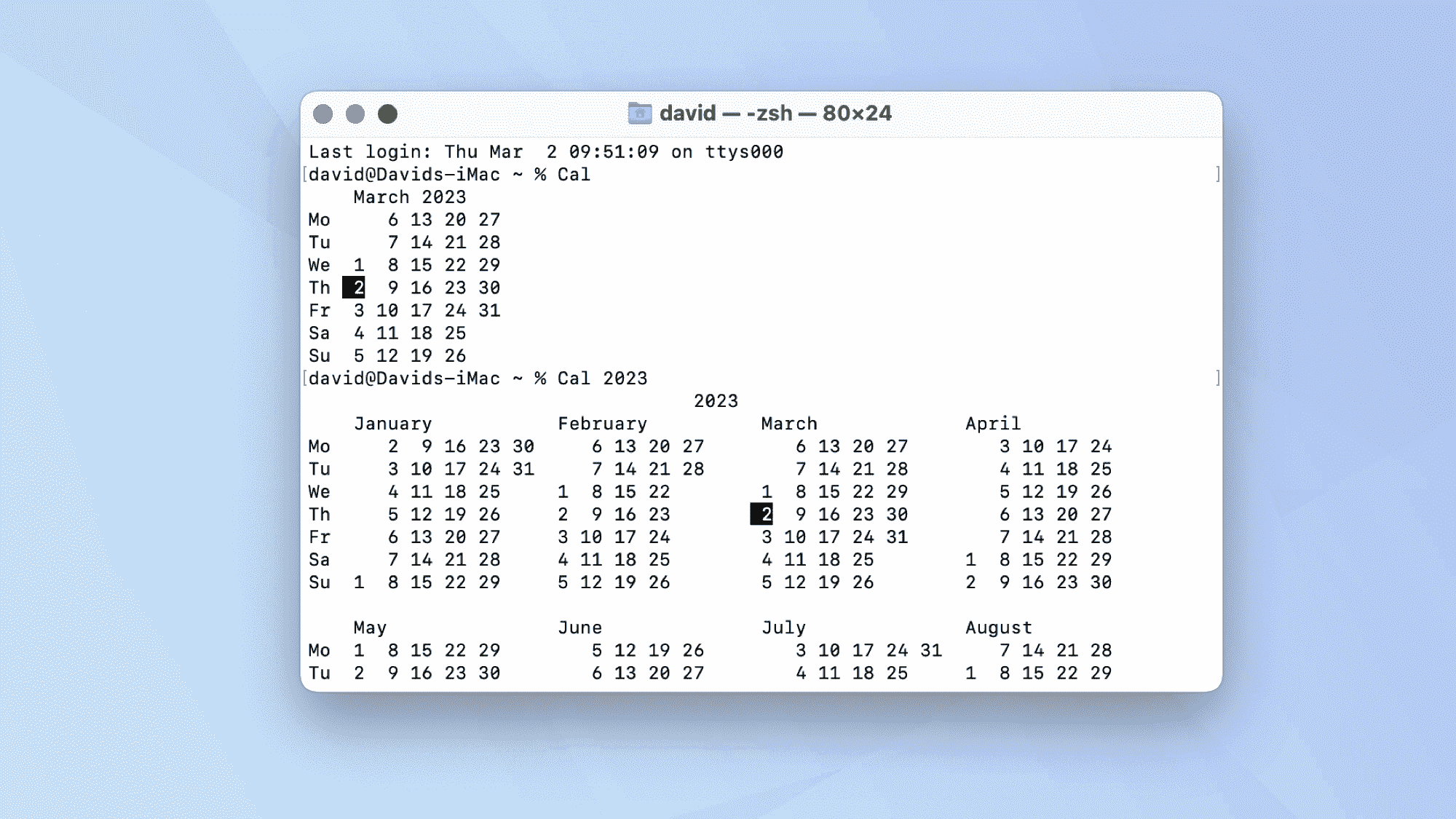 macOS Terminal komutları