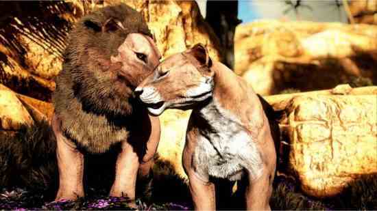 En İyi Ark Survival modları: Ark Survival Evolved için Marniimods Wildlife modundaki bazı aslanlar.