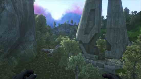 En İyi Ark Survival modları: Ark Survival Evolved'deki Halo haritasının bir manzarası.