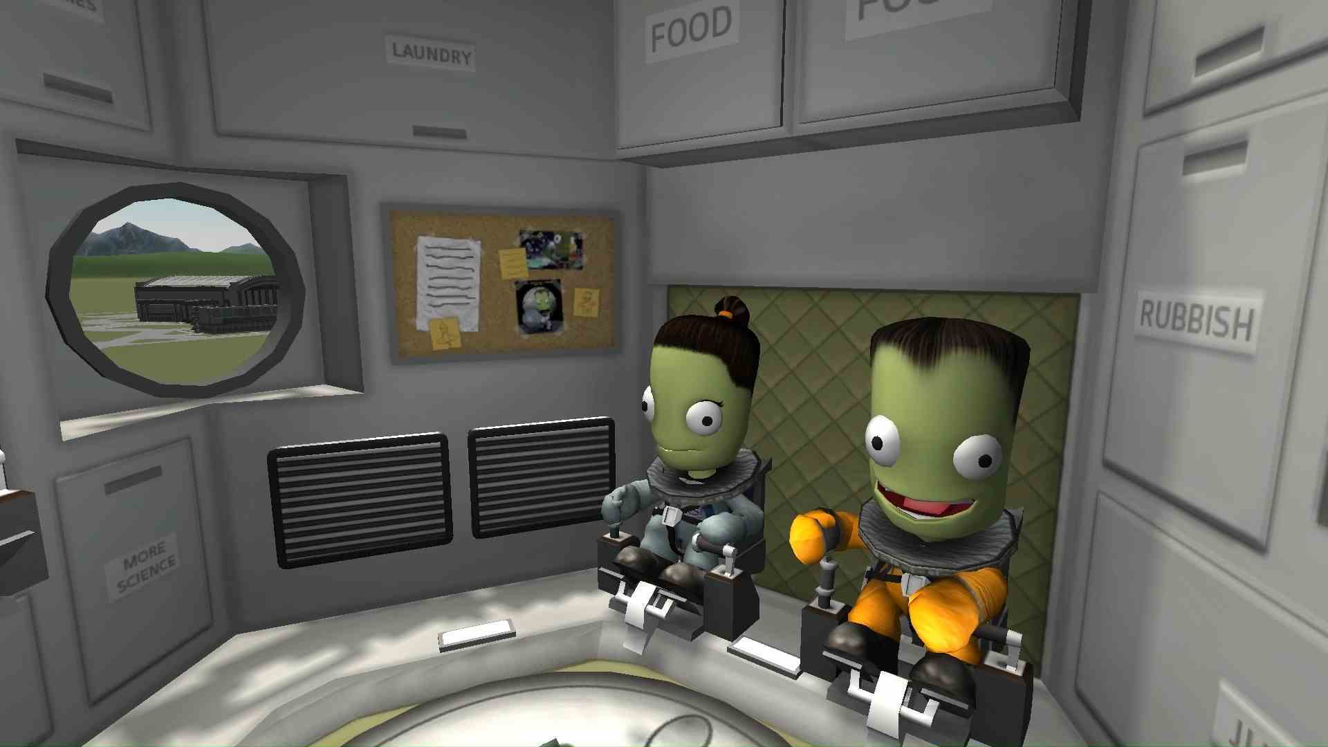 En iyi eğitici oyunlar: Kerbal Space Program.  Resim, bir roketin içinde oturup fırlatılmasını bekleyen Kerbal halkını gösteriyor.