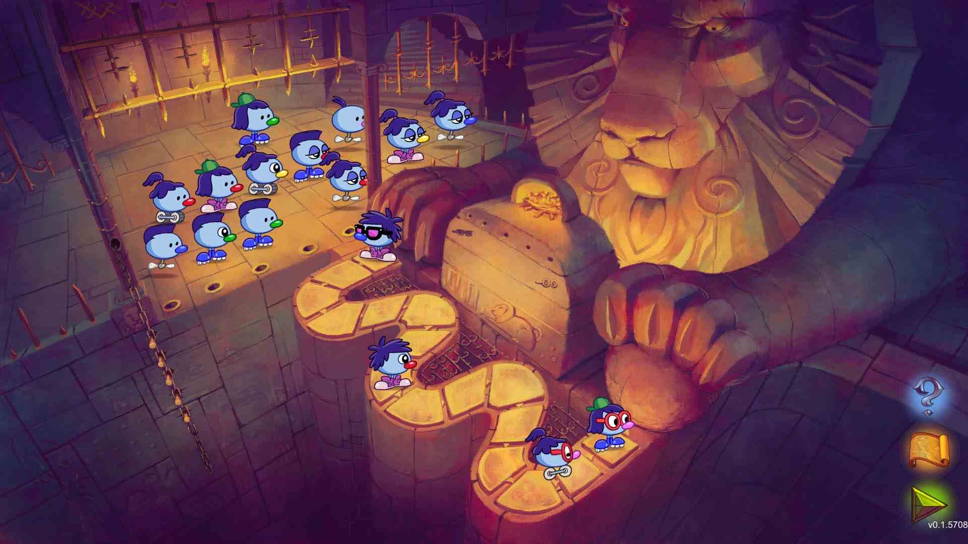 En iyi eğitici oyunlar: Zoombinis.  Resim, bir sorunla karşı karşıya kalan bir grup Zoombiniyi gösteriyor.