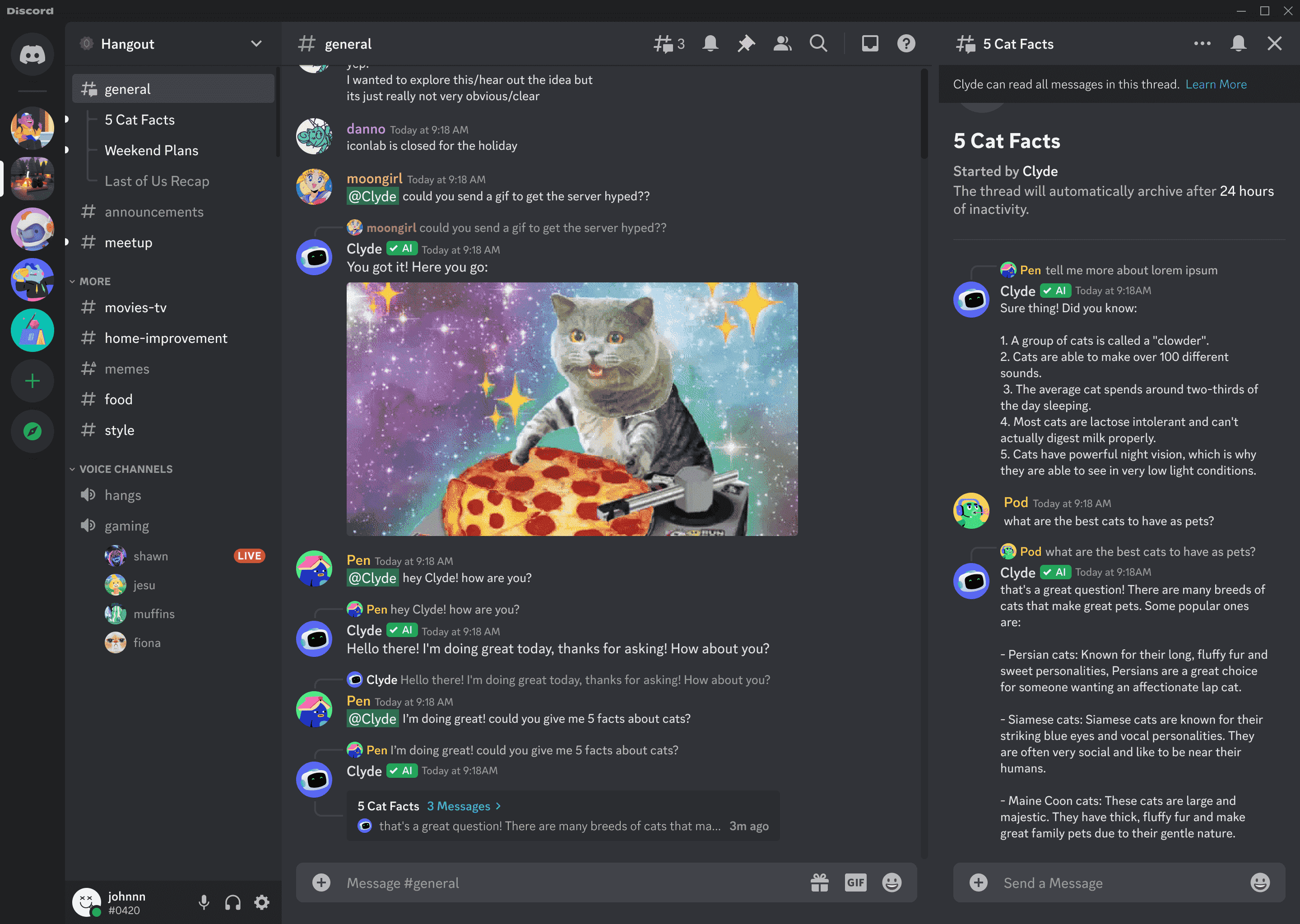 Discord'un yeni güncellenmiş Clyde botu