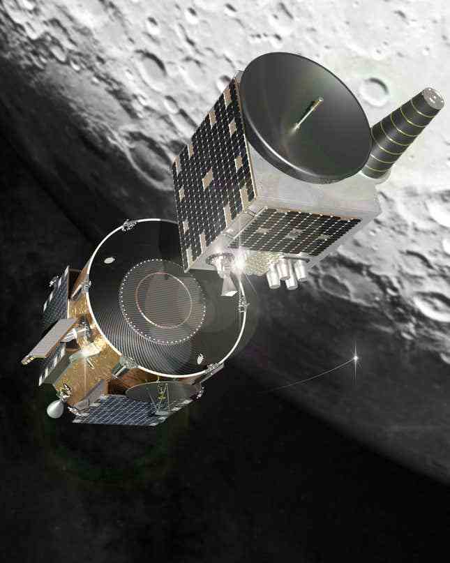 Avrupa Lunar Pathfinder uydusunu ay yörüngesine yerleştiren Firefly's Blue Ghost transfer aracının tasviri. 