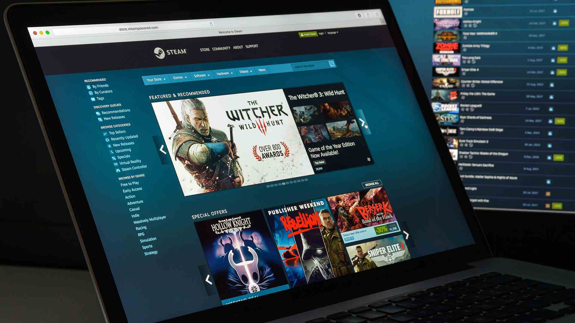 2017 dolaylarında Steam mağazası