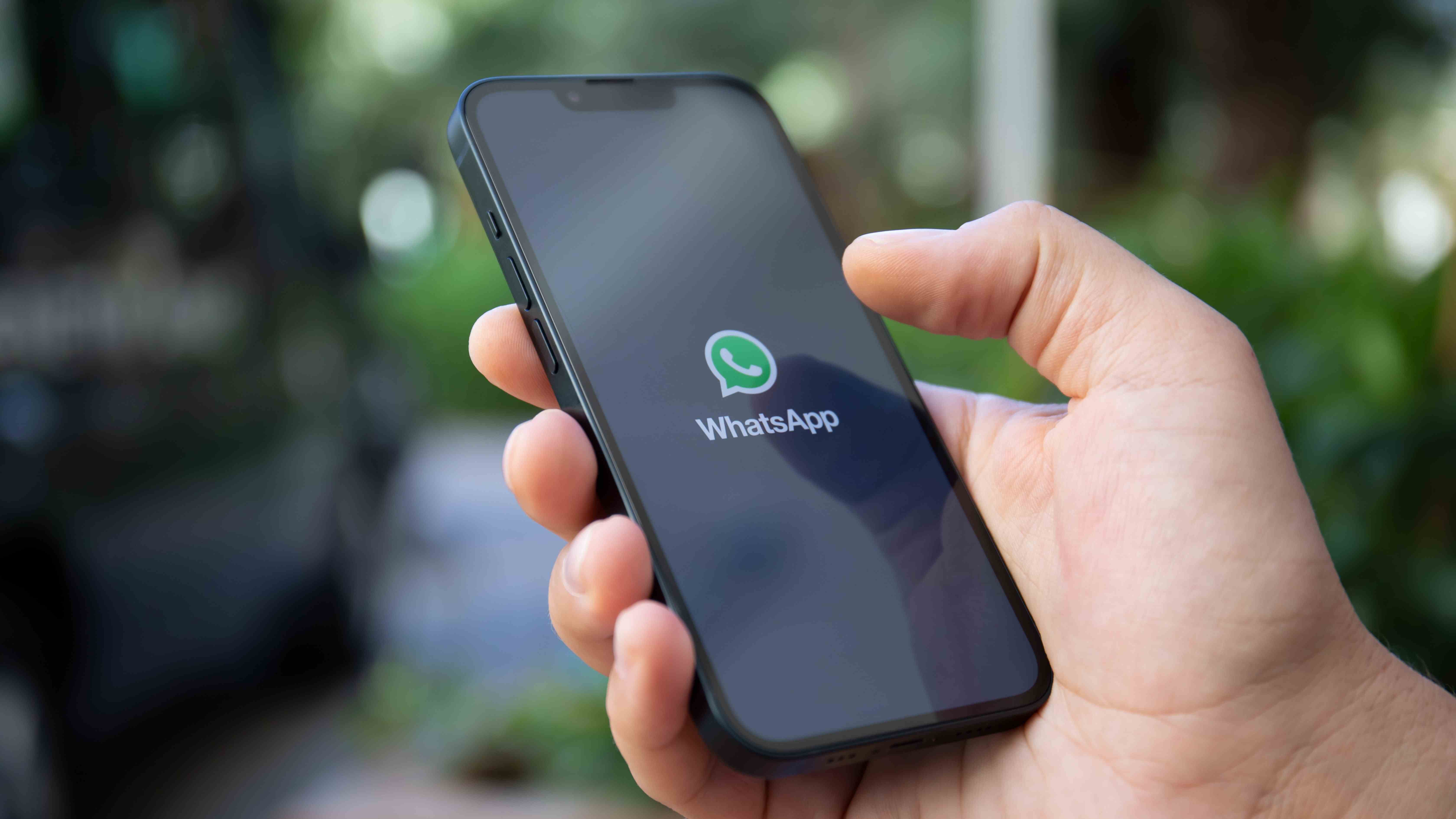 iPhone 14 ekranında WhatsApp logosu