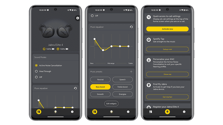 Jabra Sound+ uygulamasının ekran görüntüleri