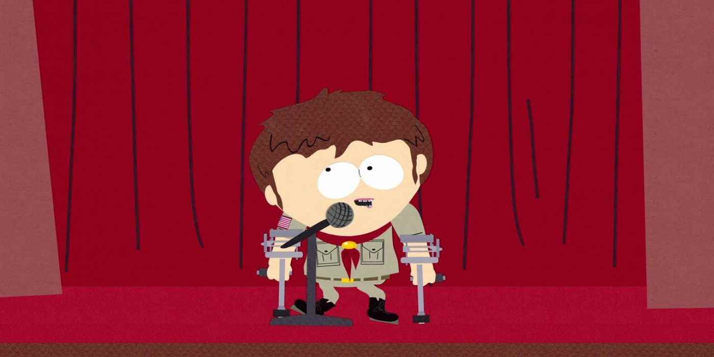 Jimmy, 5. sezondaki ilk South Park görünümünde stand-up yapıyor