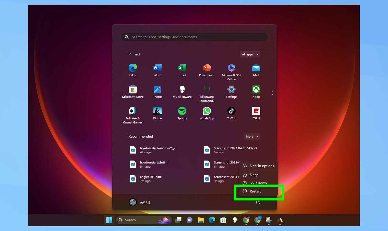 Windows 11 adım 3 nasıl yeniden başlatılır