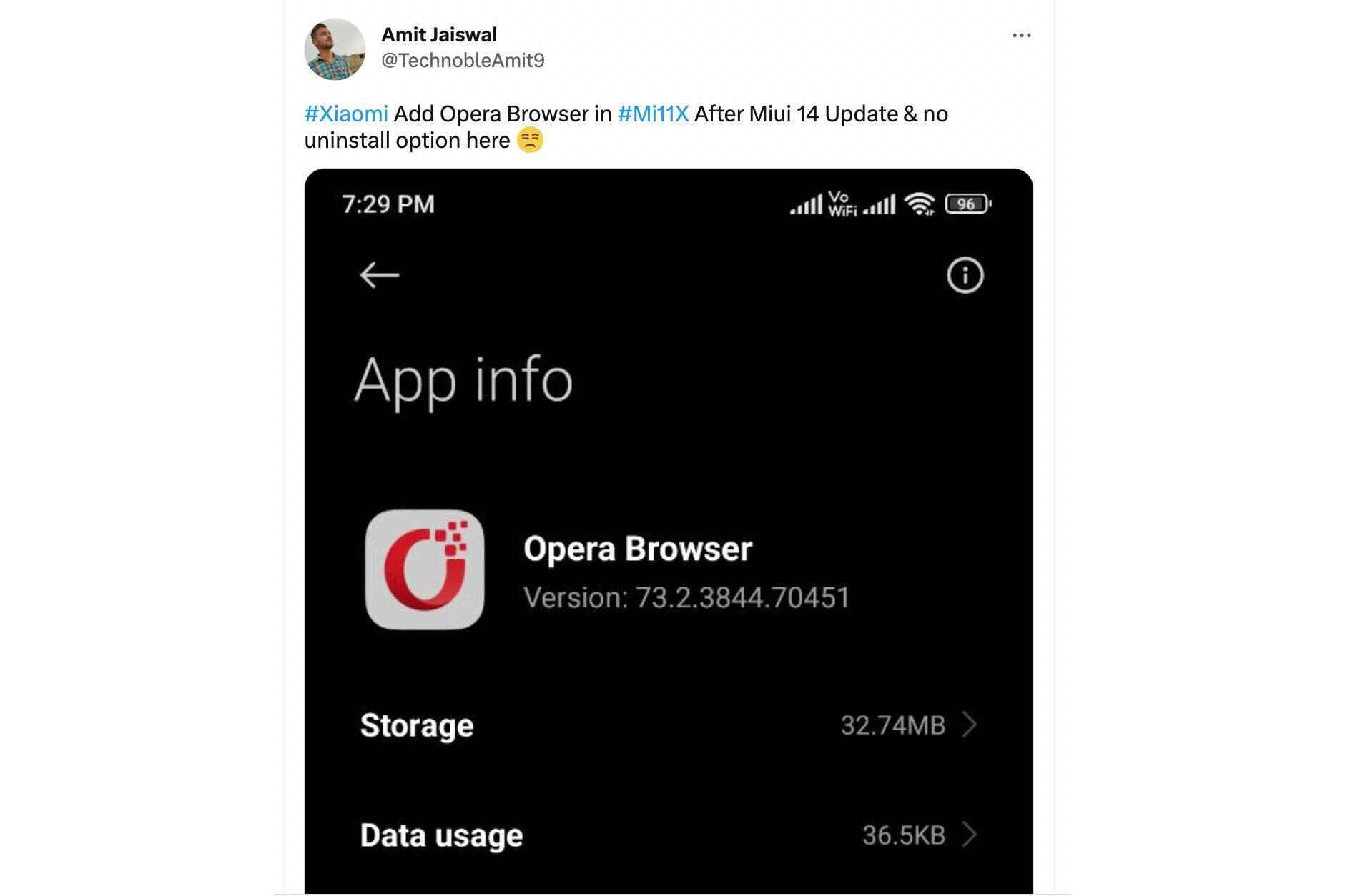 Opera'nın zorla indirilmesi bazı Hintli kullanıcıları mutsuz etti - Xiaomi, Opera'yı bazı telefonlara zorla yükledi