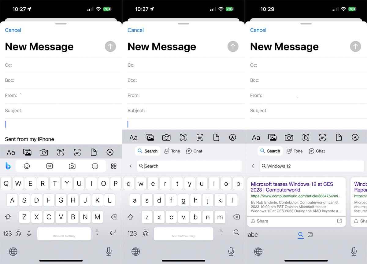 Microsoft SwiftKey klavye arama özelliği