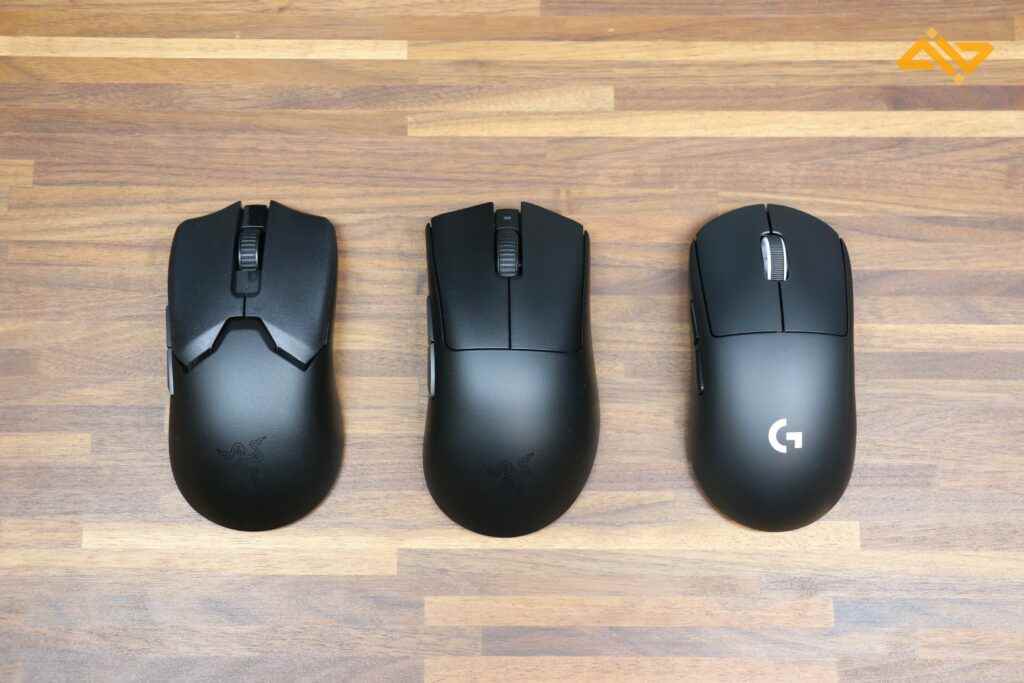 Viper V2 ve G Pro X Superlight'ın yanında Deathadder V3.