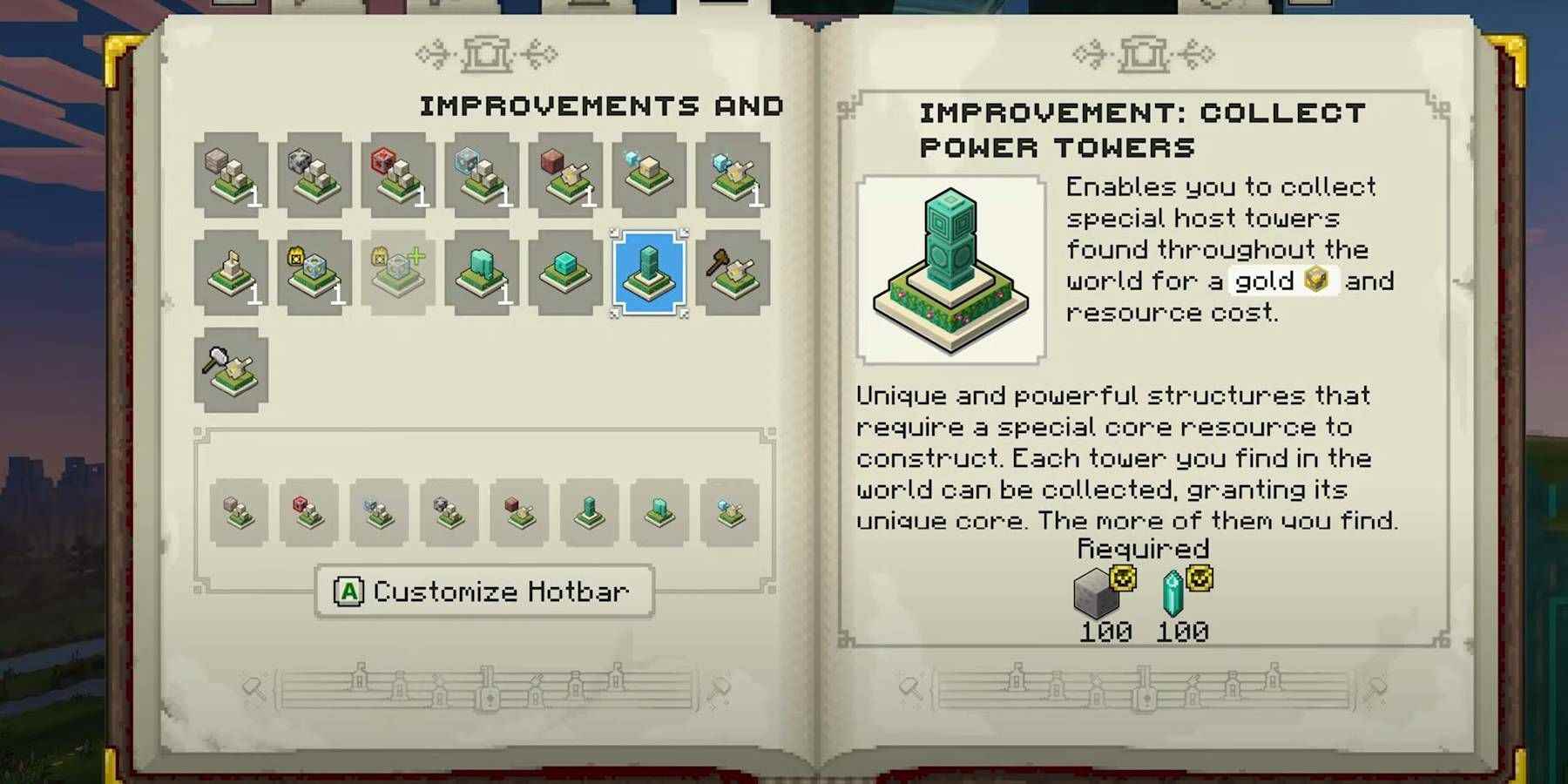 Minecraft Legends İyileştirmesi: Songbook'tan Oyuncuların Yeni Yapılar İnşa Etmesine Olanak Sağlayan Güç Kuleleri Toplayın