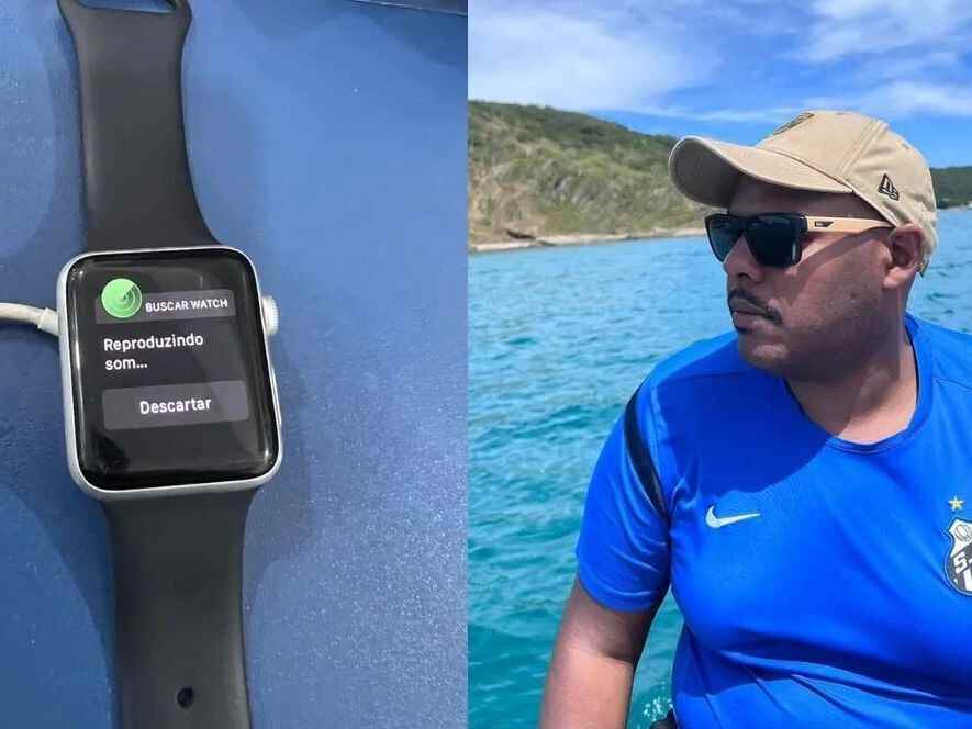 Rocha, 9to5 Mac tarafından gösterildiği gibi, şarjlı Saatinin yanı sıra.  - Apple Watch, denizde kaybolduktan sonra Find My aracılığıyla sahibine kavuştu