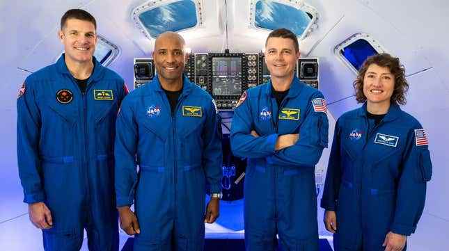 Artemis 2 mürettebatı: Astronotlar Jeremy Hansen, Victor Glover, Reid Wiseman ve Christina Koch.