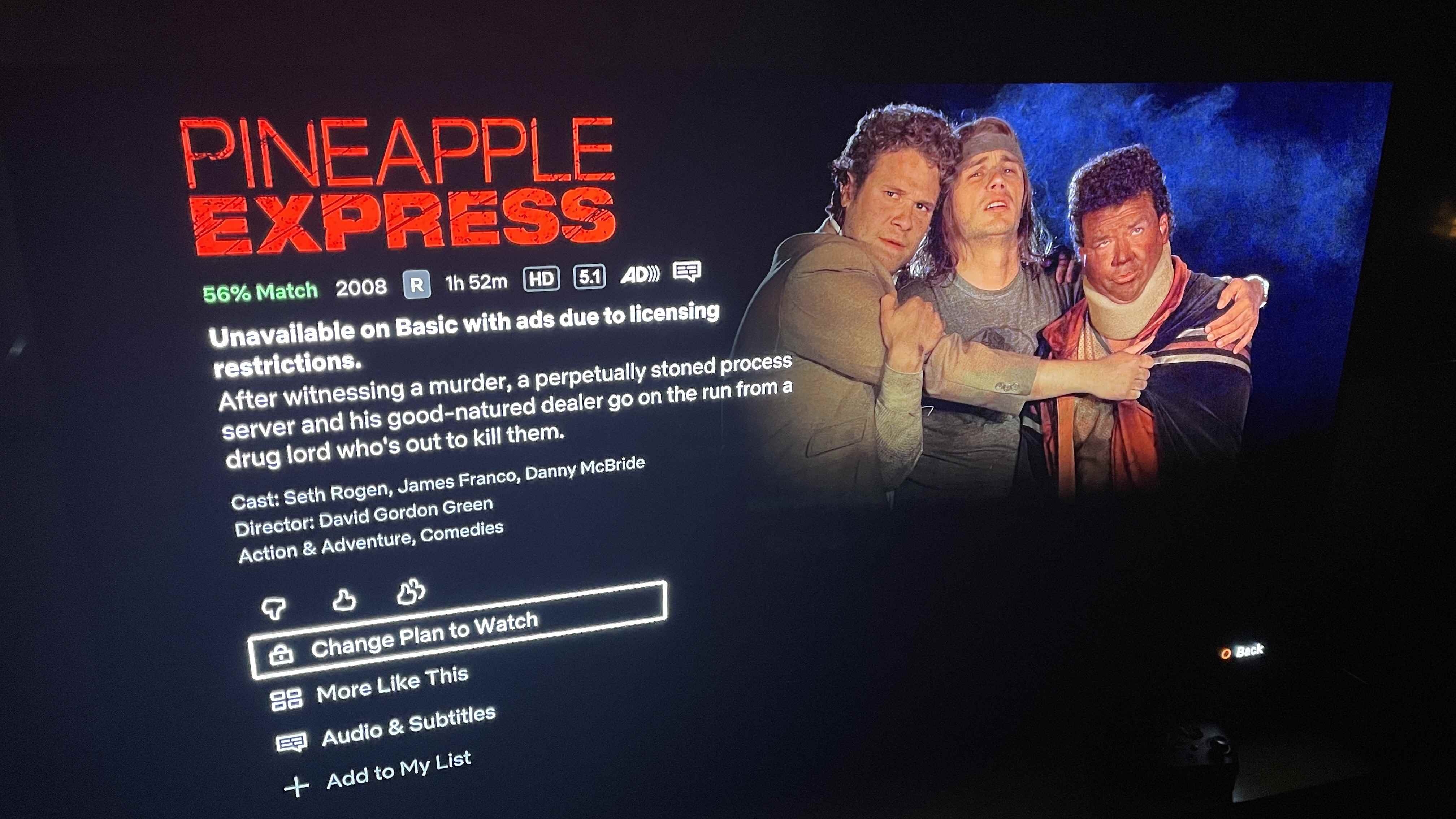 Ananas Ekspresi, Netflix'te reklamlarla birlikte sunulmaz