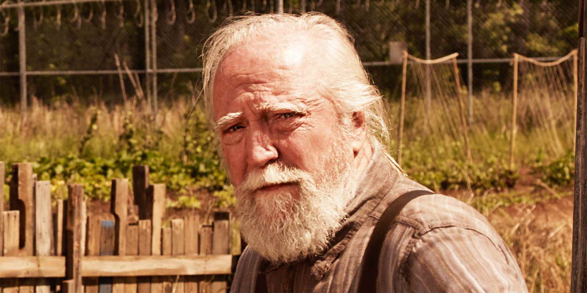 Hershel Greene, The Walking Dead'de ciddi görünüyor.