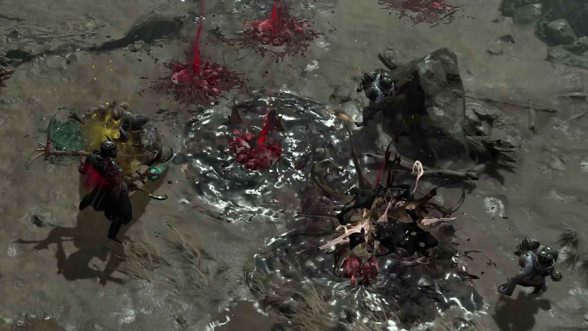 En iyi Diablo 4 Necromancer yapıları - Carver iblislerini yozlaştırmak için Blight çevrelerini çağıran bir Necromancer.