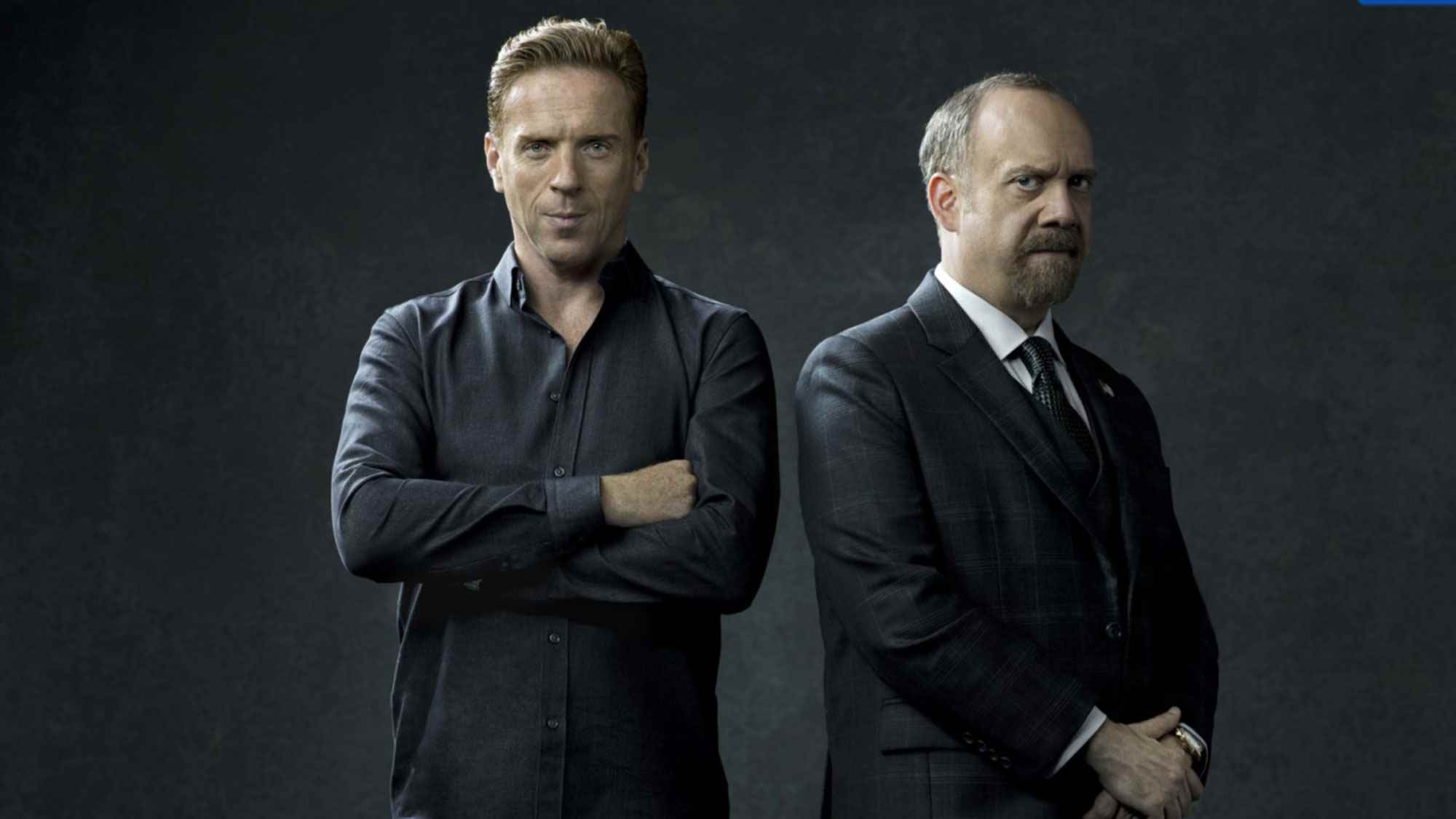 (Sol, Sağ) Billions'ta Bobby Axelrod rolünde Damian Lewis ve Chuck Rhoades rolünde Paul Giamatti