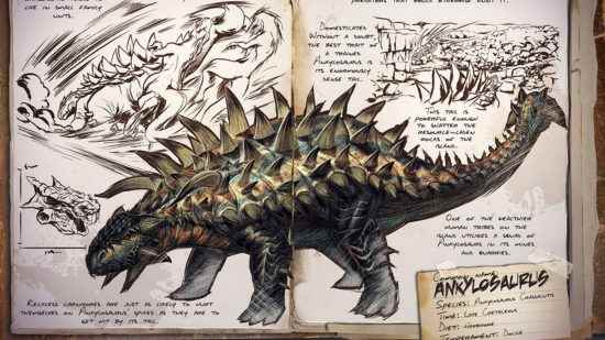 En iyi Ark dinozorlarından biri, bu dergide gösterildiği gibi Ankylosaurus'tur.