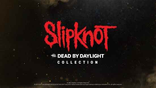 Daylight işbirliğiyle Slipknot Dead: Karanlık bir zemin üzerinde Slipknot logosu ve DBD logosu.