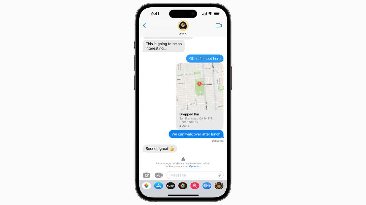 iMessage Kişi Anahtarı Doğrulama özelliğini gösteren bir resim