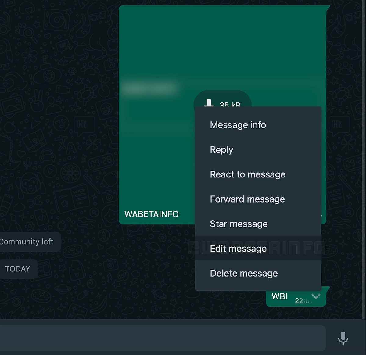 whatsapp mesaj düzenleme menüsü web beta wabetainfo whatsapp