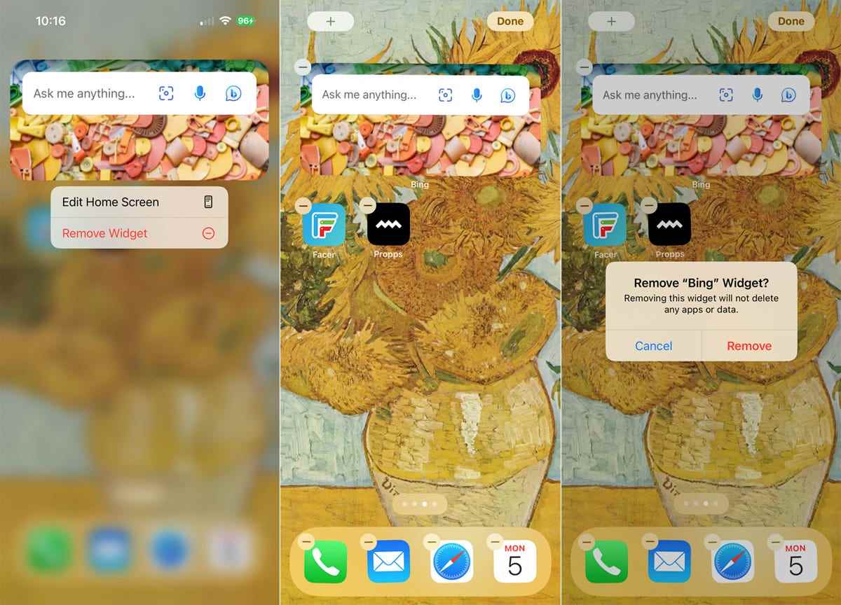 Widget'ı bir iPhone veya iPad'den kaldırma