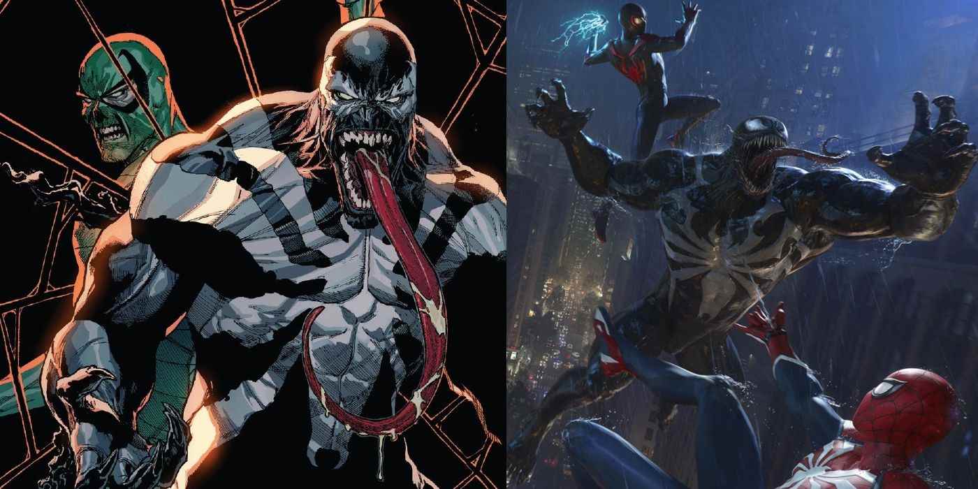 Çizgi romandan Mac Gargan'ın Venom'u ve Marvel's Spider-Man 2'deki Venom'un tam gösterimi