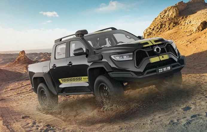 Toyota Tacoma TRD Pro ve Ford F-150 Raptor'a benzer.  Great Wall Dragon Bullet 2023 aşırı kamyonet Çin'de sunuldu