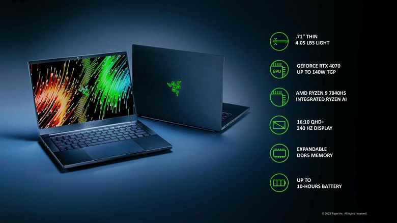 Razer Blade 14 2023 tanıtıldı. Oldukça ince 14 inçlik bir dizüstü bilgisayarda güçlü AMD Ryzen 9 7940HS 8 çekirdekli işlemci, GeForce RTX 4070 Dizüstü Bilgisayar ve 240Hz QHD ekran