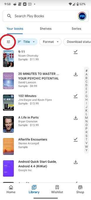 Ayrıca, bir e-Kitabı başlığa veya yazara göre hızlı bir şekilde bulmanıza olanak tanıyan bir dizinin görünmesini de ayarlayabilirsiniz - Google, Android Play Kitaplar uygulamasına kullanışlı yeni özellikler ekler