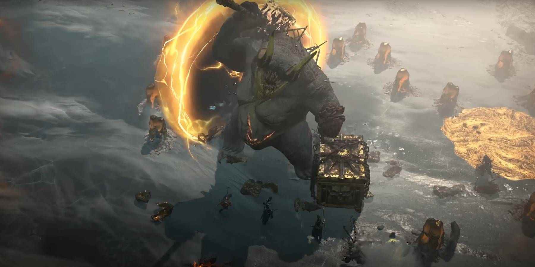 Diablo 4 World Boss Avarice the Gold Cursed, Treasure Beast Barding Binek Zırhını Düşürebilir