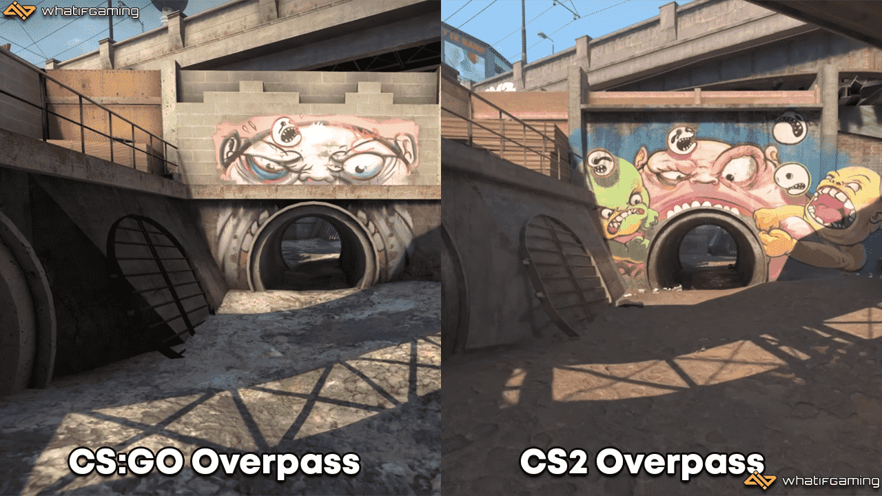 Overpass CS:GO vs Counter-Strike 2 Harita Karşılaştırması.