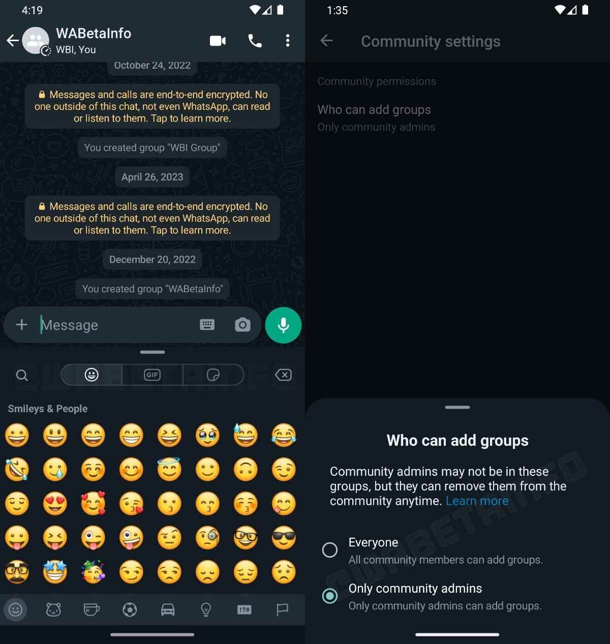 Image Credit - WABetaInfo - Android için WhatsApp beta, yeniden tasarlanmış emoji klavyesinin kullanıma sunulmasına başlıyor