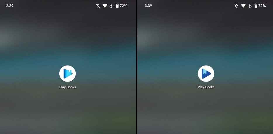 Soldaki eski Play Kitaplar simgesi ve sağdaki yeni simge.  Resim kredisi 9to5Google - Google Play Kitaplar uygulaması için yeni bir simge geldi