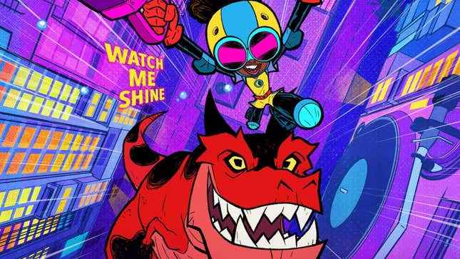 Marvel's Moon Girl ve Devil Dinosaur için anahtar çizimler. 